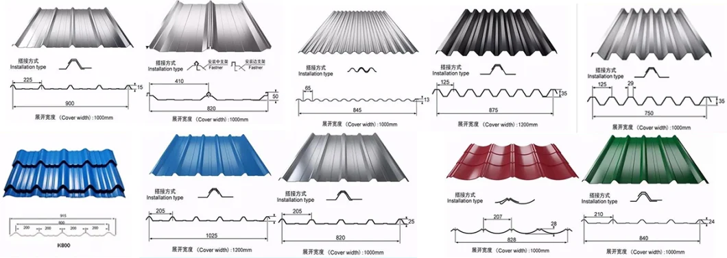 PPGI/PPGL/Dx51d/Dx52D/Dx53D Az150 Galvanized/Prepainted/Gi/Color Coated Steel Roofing Corrugated Sheet Aluminium Zinc Coated Galvanized Roofing Sheet Color COA