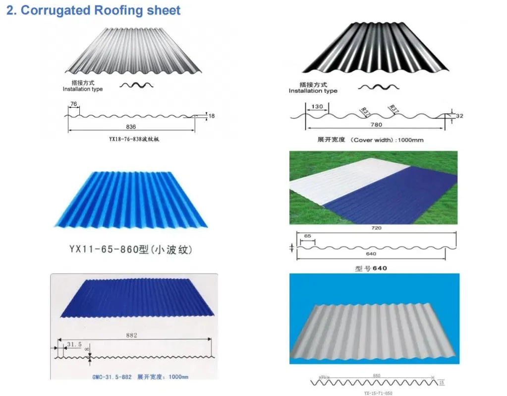 Building Material Corrugated Galvanized Prepainted Steel Roofing Tile Sheet