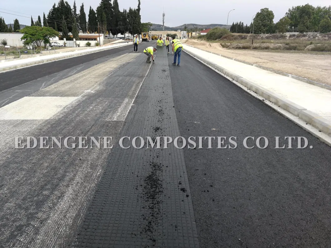 Polyester Geogrid Stitched to Nonwoven Geotextile Coated Bitumen for Airport Runway