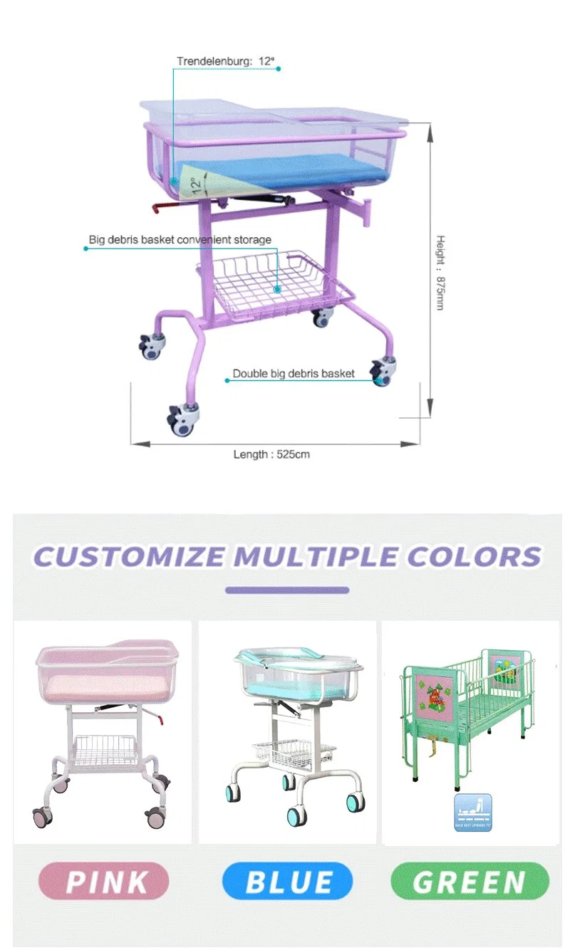 Hospital ABS New Baby Infant Bed Cart Baby Care Crib