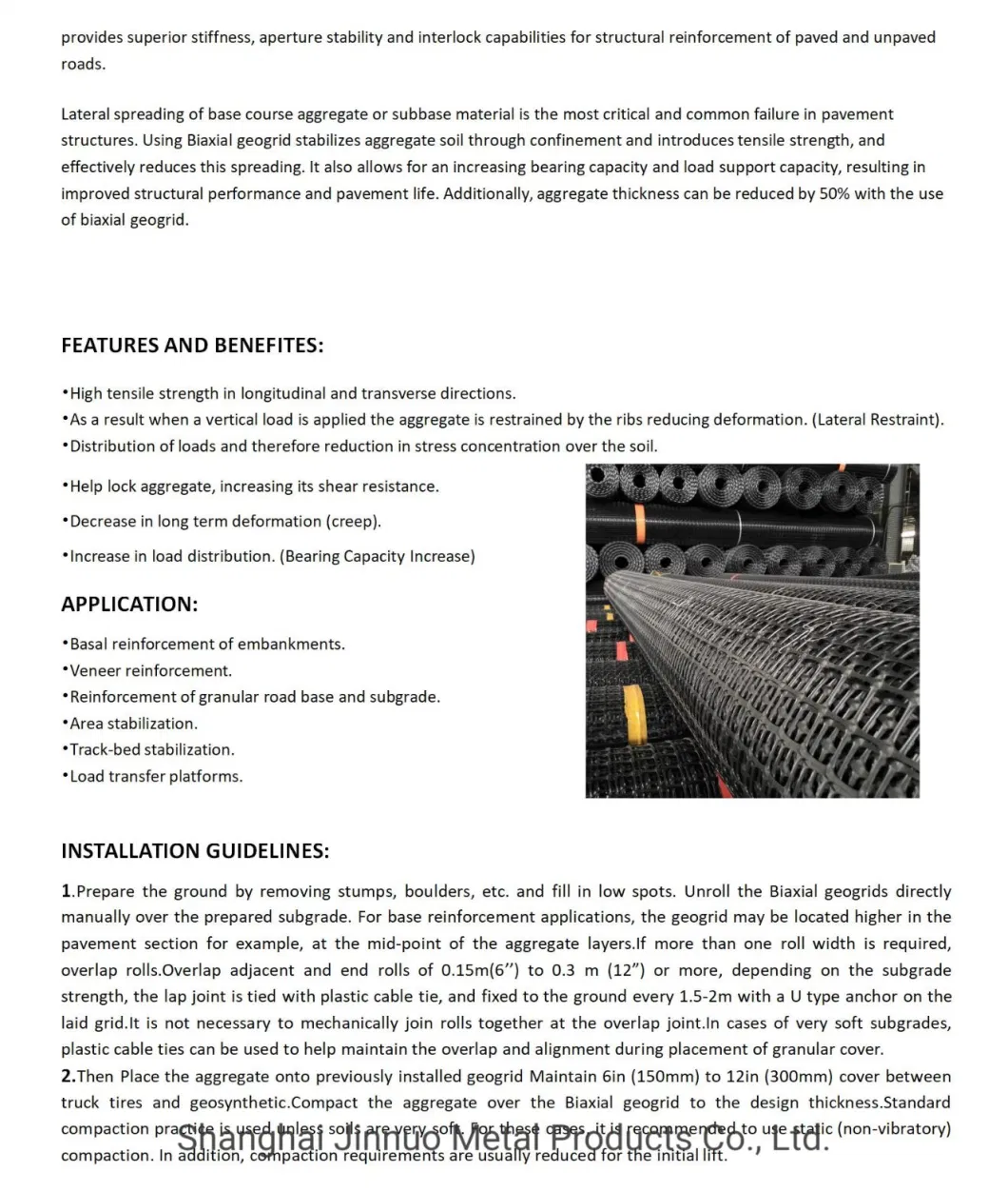 High Tensile Strength Manufacturers Geogrid Biaxial Geogrid Prices