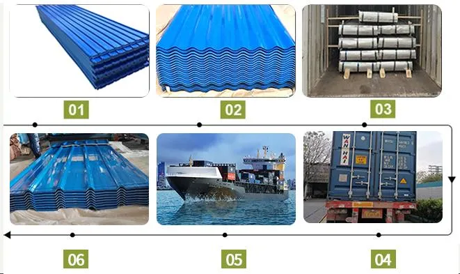 Factory Supply AISI ASTM BS DIN GB JIS SGCC/CGCC Roof Corrugated Sheet Gi Oof Steel Tiles Galvanized Galvalume PPGI Color Coated Steel Roofing Sheet