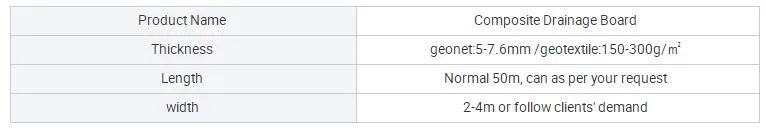 Composite Drainage Board Thickness 7mm for Golf Course Drainage Underground Garage