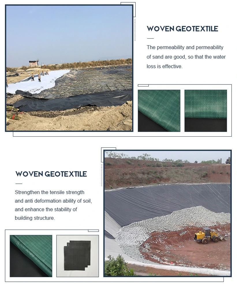 Factory Price Woven Fabric Stabilization PP Polypropylene Woven Geotextile for Soil Reinforcement