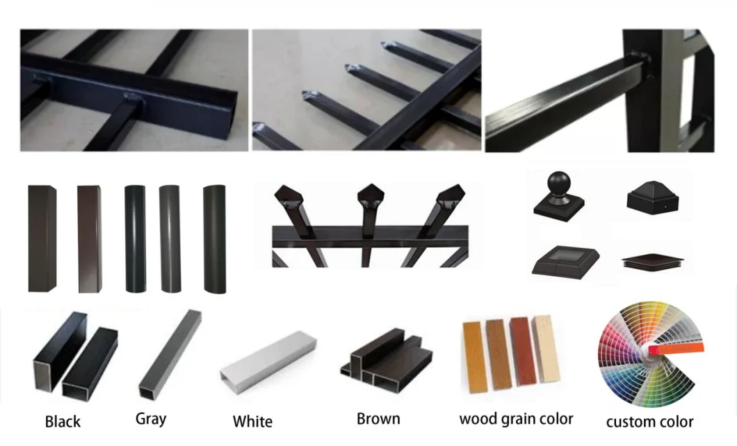 Outdoor Metal Aluminum Garden Balcony Security Safety Railing Handrail Baluster Swimming Pool /Garden/Field/Farm Fence