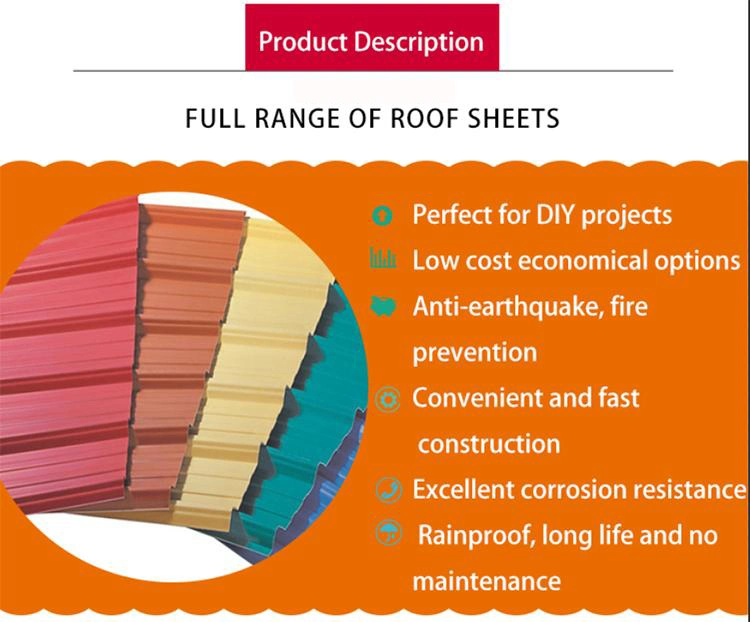 Premium Quality Zinc Coated Corrugate Steeltiles Color Coated PPGI PPGL Steel Roofing Sheet