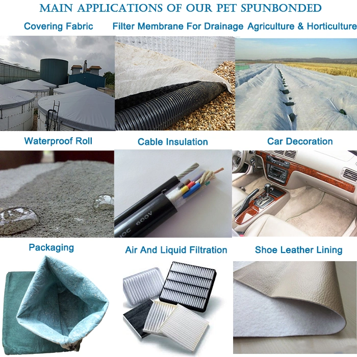 Custom Building Material Fabric Spunbond Pet Polyester Non Woven Geotextile