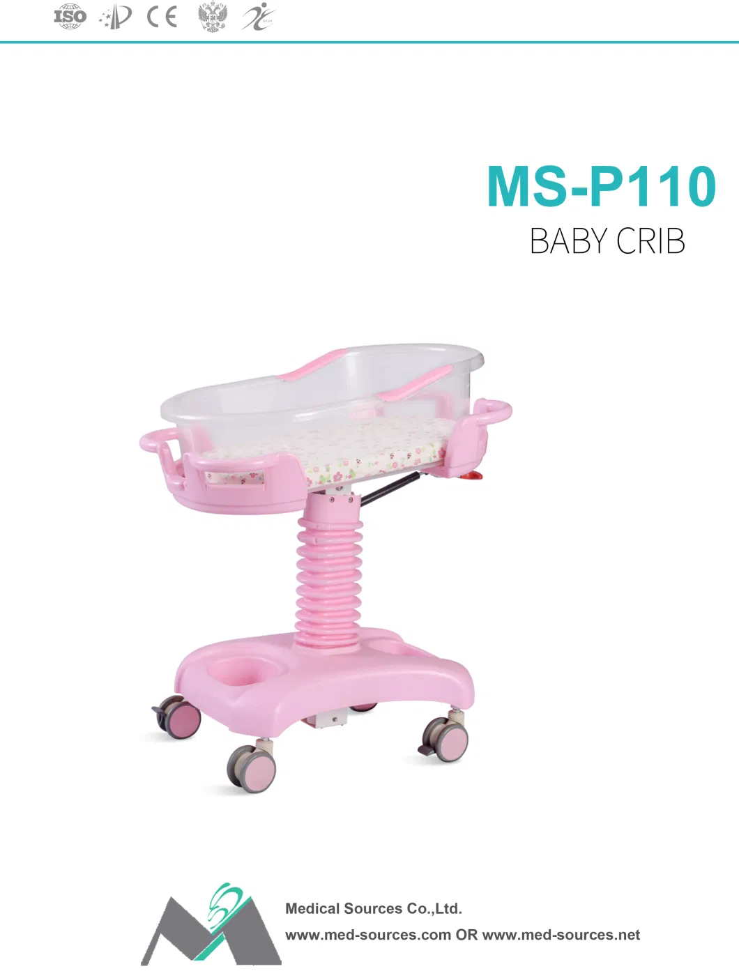 Ms-P110 Hospital Crib Baby Pediatric Bed