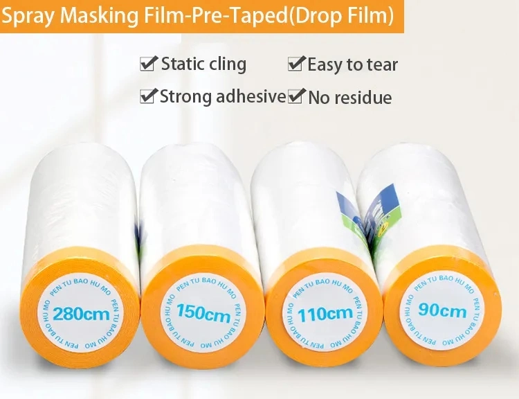 Self Adhesive Pre Taped Masking Film Rolls for Shoe&prime;s Painting