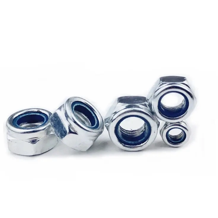 DIN982 White Zinc Plated Galvanized Hex Lock Nuts Nylon Locking Hex Nut