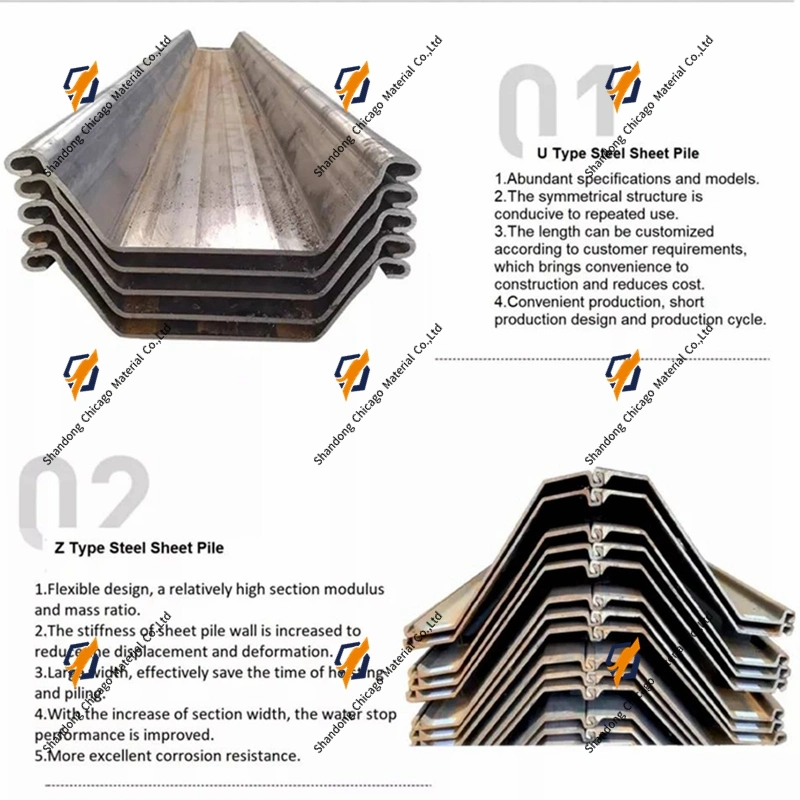 Scz25 Scz35 Scz18, Cold-Formed Steel Sheet Piles, Water-Stop Steel Pilling