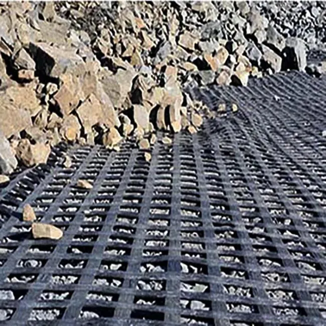 Retaining Wall PVC Coated Warp/Knitted Polyester/Pet Geogrid for Rawilway/Road Foundation/Slope Protection Geomalla