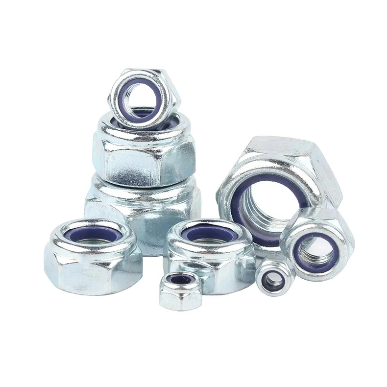 DIN982 White Zinc Plated Galvanized Hex Lock Nuts Nylon Locking Hex Nut