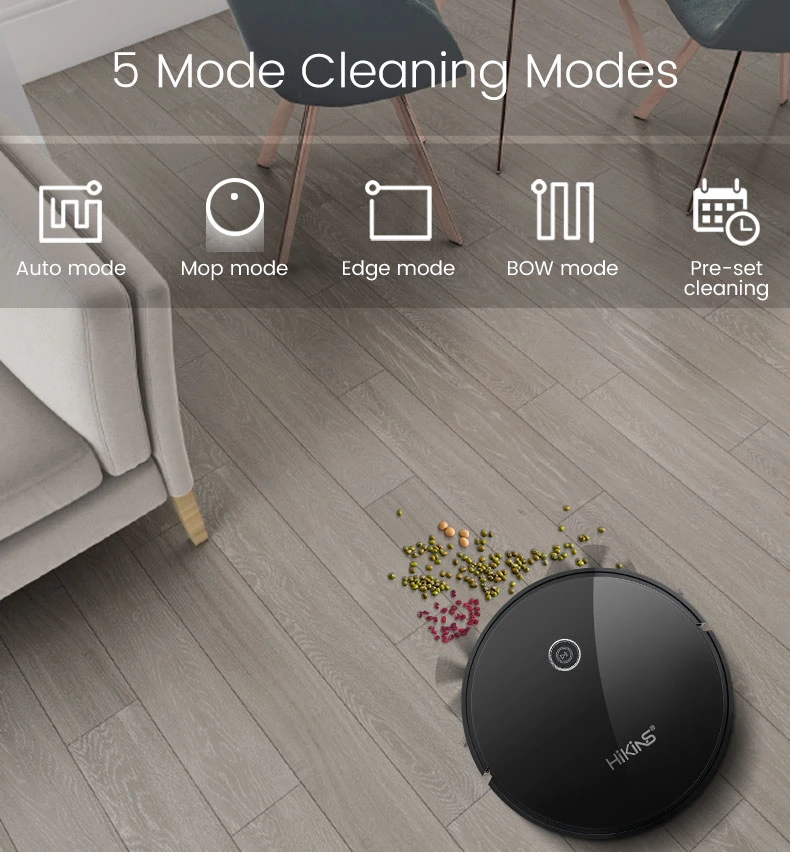 Robot Vacuum Cleaner Mop and Sweep Dry Ad Wet 2 in 1 with Zigzag Cleaning Mode