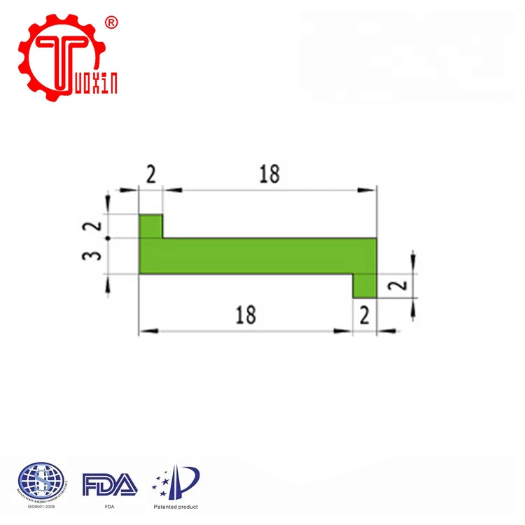 Haasbelts Conveyor Component Z-Type Polyethylene Wearstrip for Plastic Chain