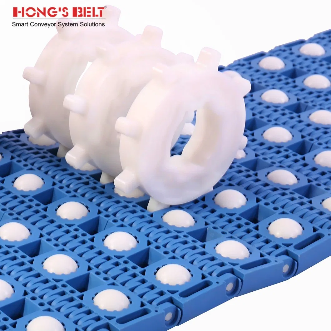 Hongsbelt HS-3800-1c Roller Top Modular Plastic Conveyor Belt for Sorting Conveyors