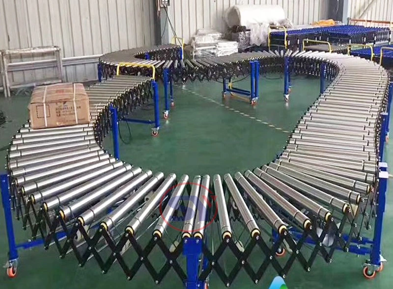 Stainless Steel Motorised Gravity Roller Conveyor Table for Pallet Carton Box Crate