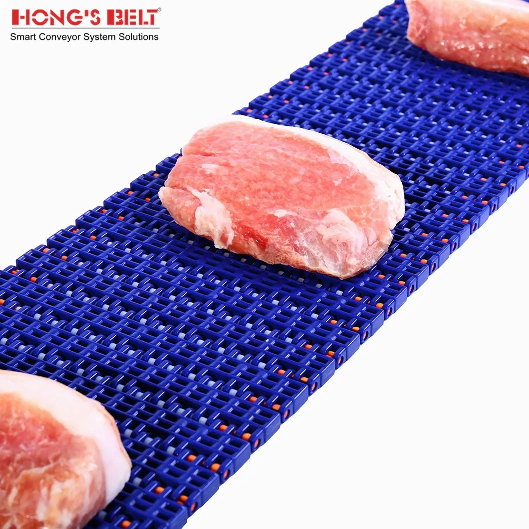 Hongsbelt Flush Grid Modular Plastic Conveyor Belt for Seafood Processing