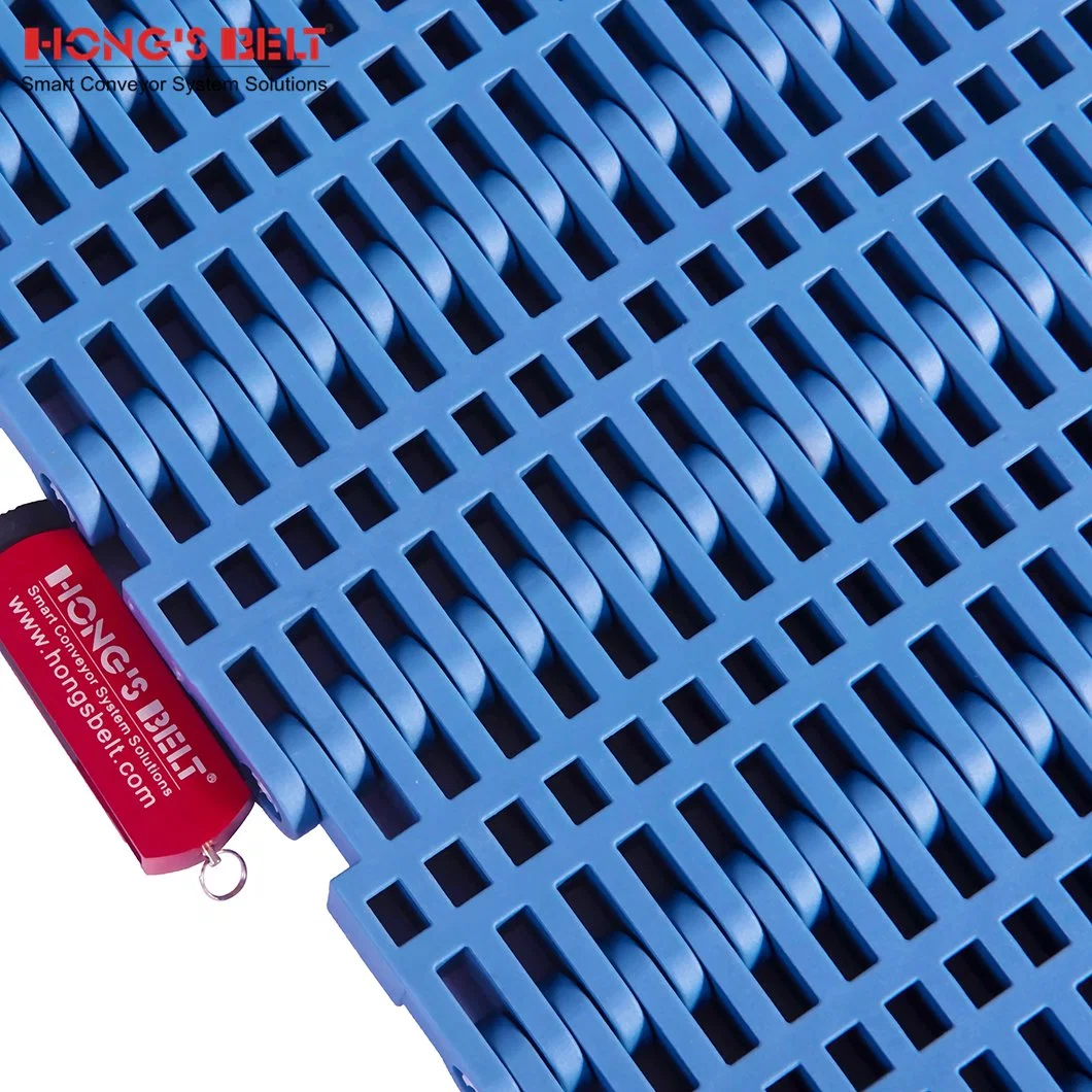 Hongsbelt Perforated Flush Grid Modular Plastic Conveyor Belt for Seafood Processing Line