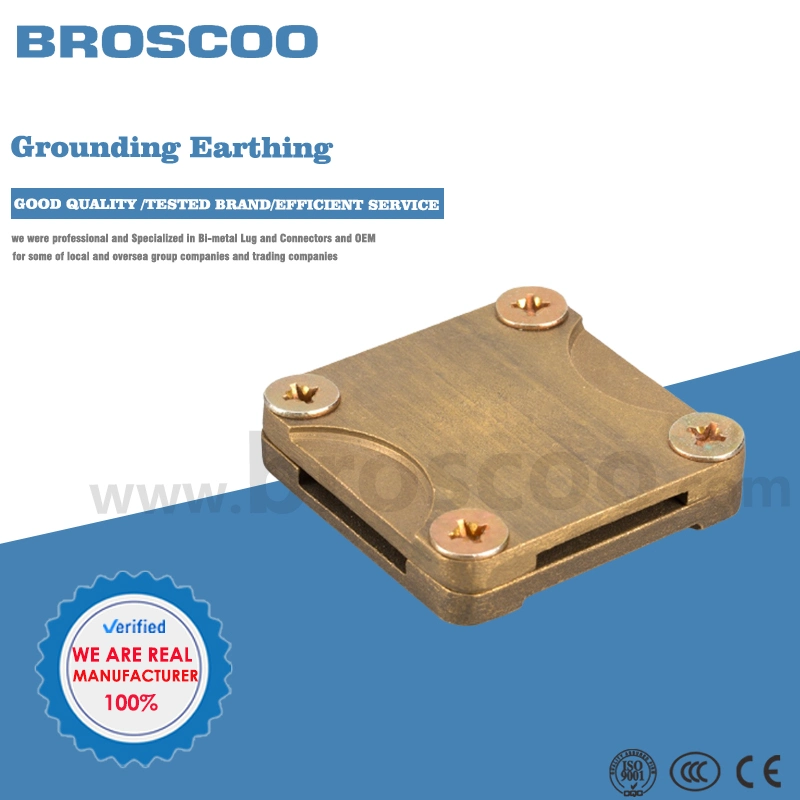 Brass Square Flat Connecting Tape Clamp for Connect Copper Tape in Earthing and Lightning Protection