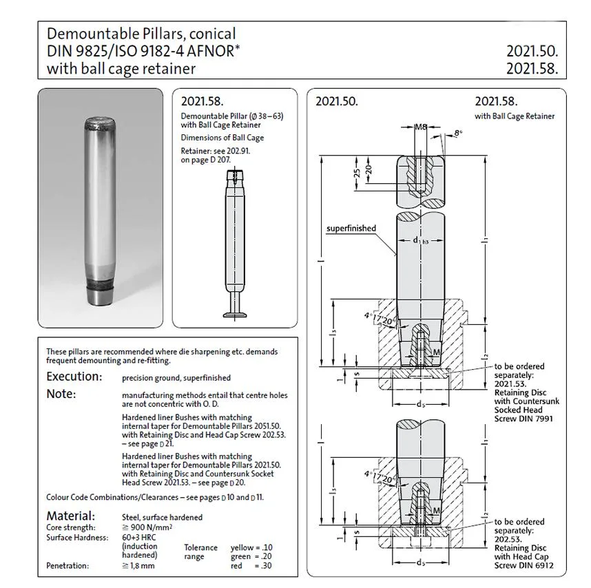 Precision Products Fibro Standard Guide Post and Pin Precision Guide Pillars