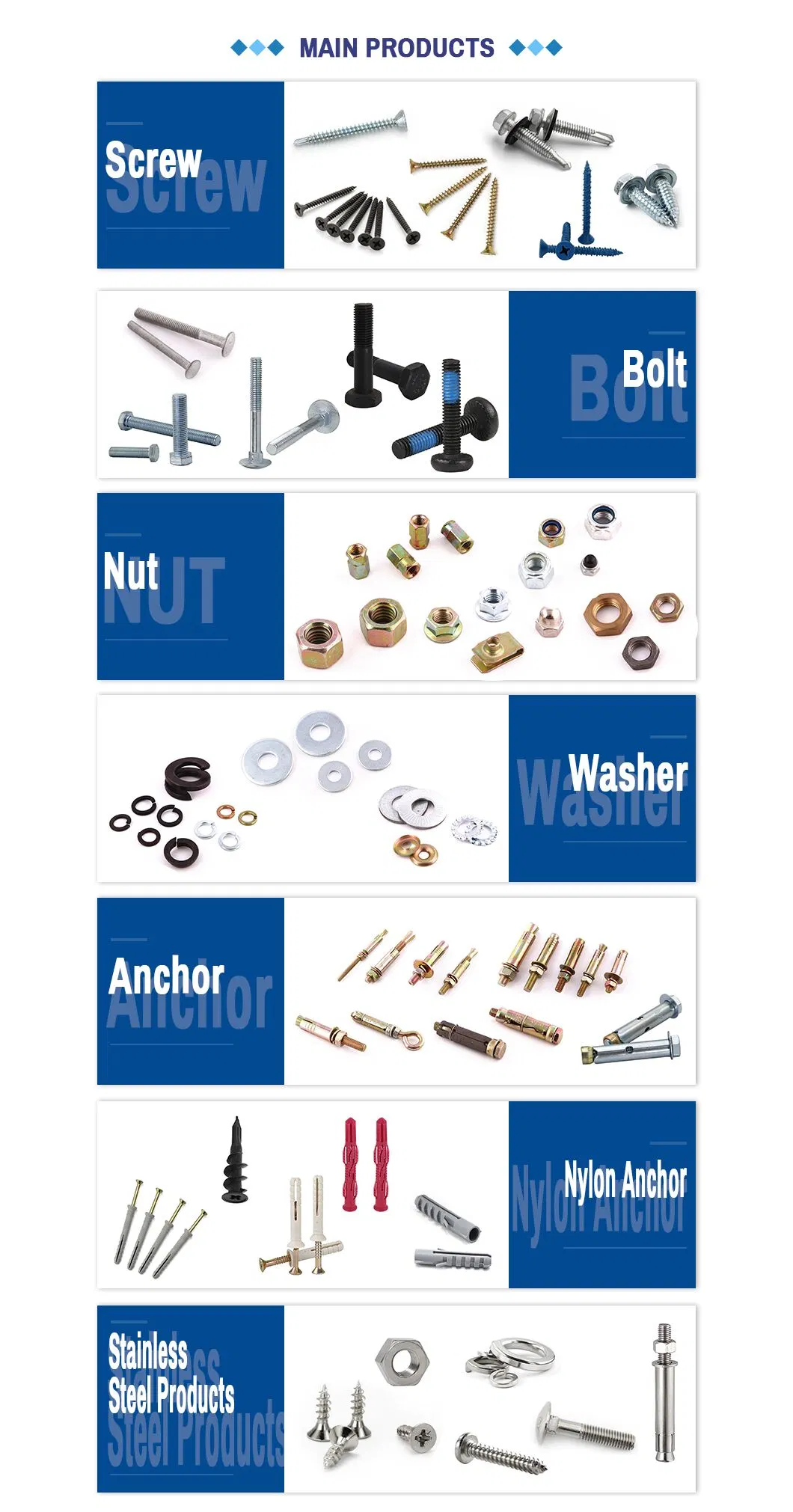 Low Price Customized Logo ANSI Packing Size China Self Drilling Screws Hex Head Screw Nail