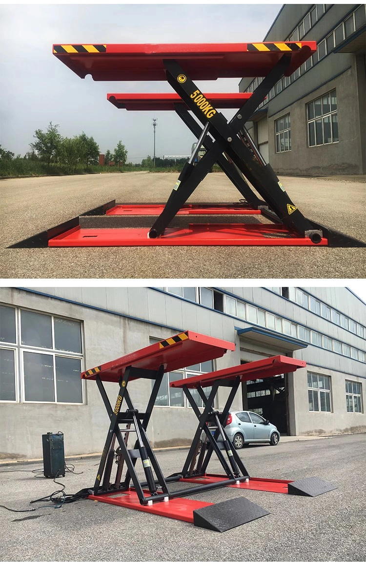 Surface Mounted MID Rise Scissor Lift Four Hydraulic Scissor Elevator