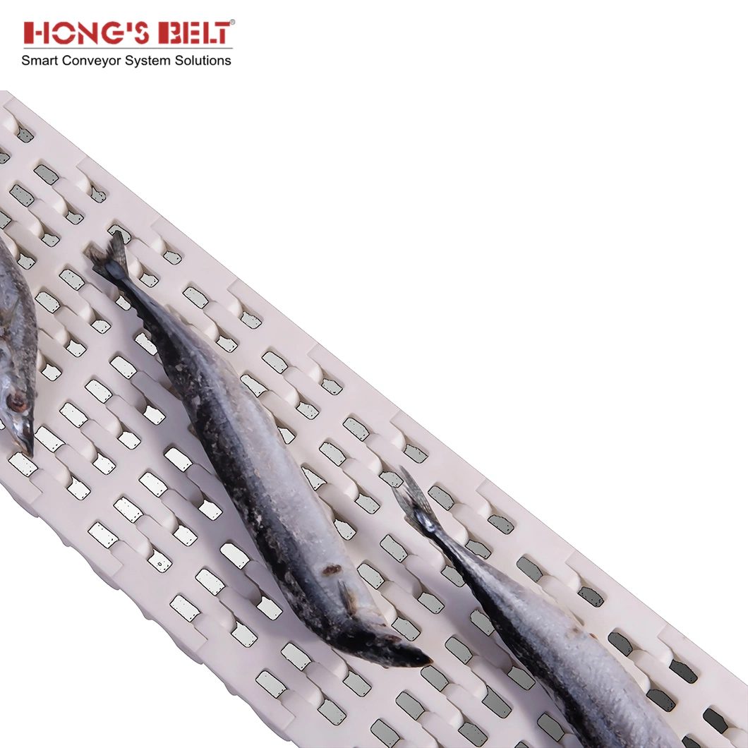 Hongsbelt Flush Grid Conveyor Belt Modular Belt Plastic Conveyor for Seafood Processing