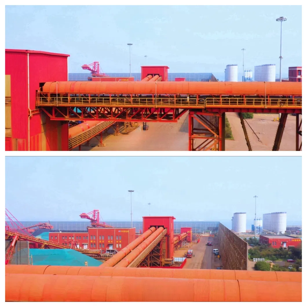 Industrial Mining Delivery Transport Conveying System Long Distance Overland Idler Roller Pipe Rubber Belt Conveyors for Port Coal Steel Cement Power Chemical