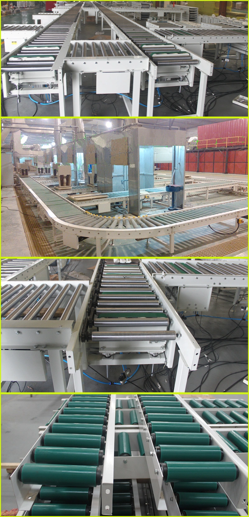 800mm Width Automatic Transfer Roller Conveyor Line for Electrical Assembly