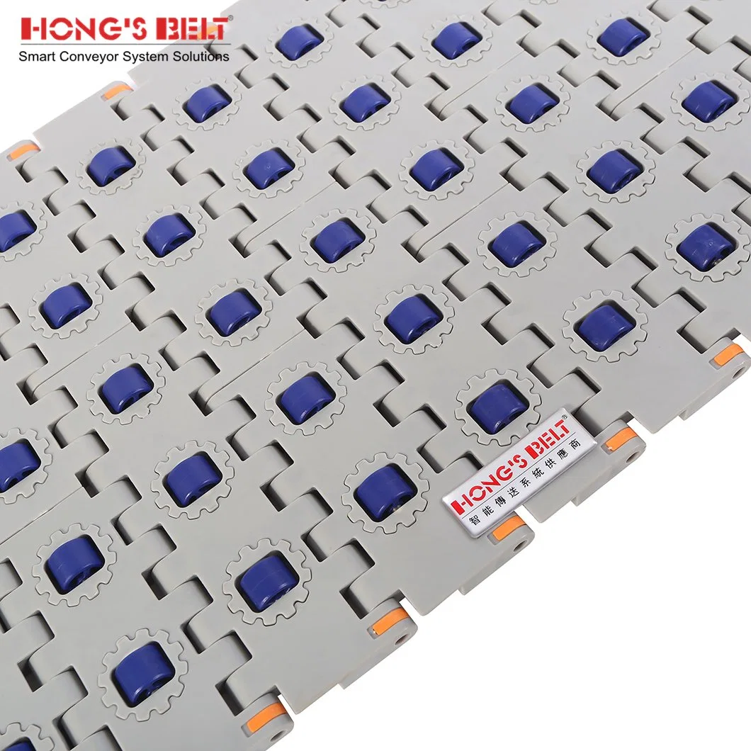 Hongsbelt Modular Plastic Conveyor Belt Roller Top Modular Plastic Conveyor Belt for Sorting Conveyor