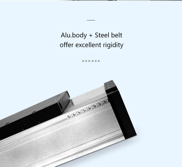 Electrial Linear Rail Guide with Stepper Motor Exposed Left Right Bottom Side