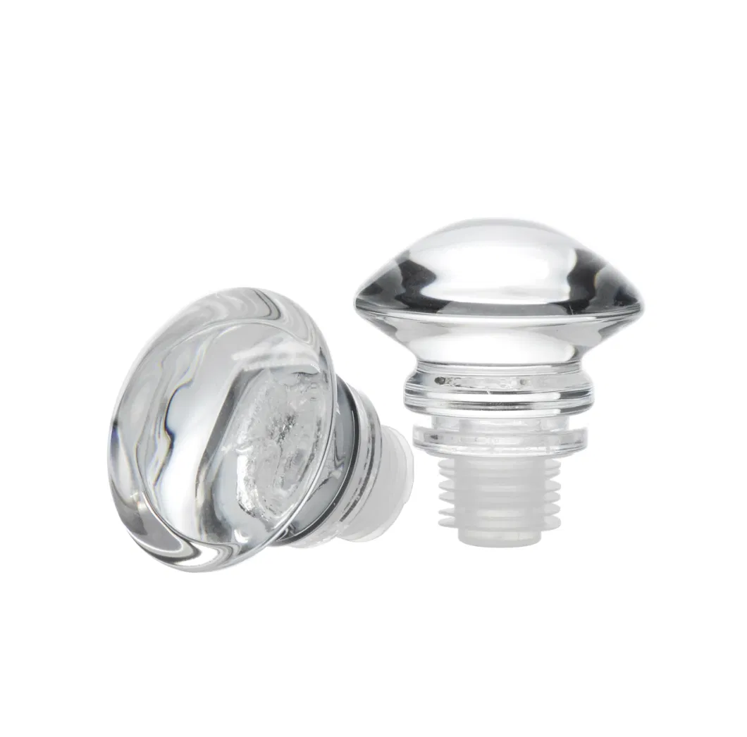 in Stock High End Decorative Transparent 15mm Surlyn Diamond Parfum Cap Crystal Clear Surlyn Perfume Top