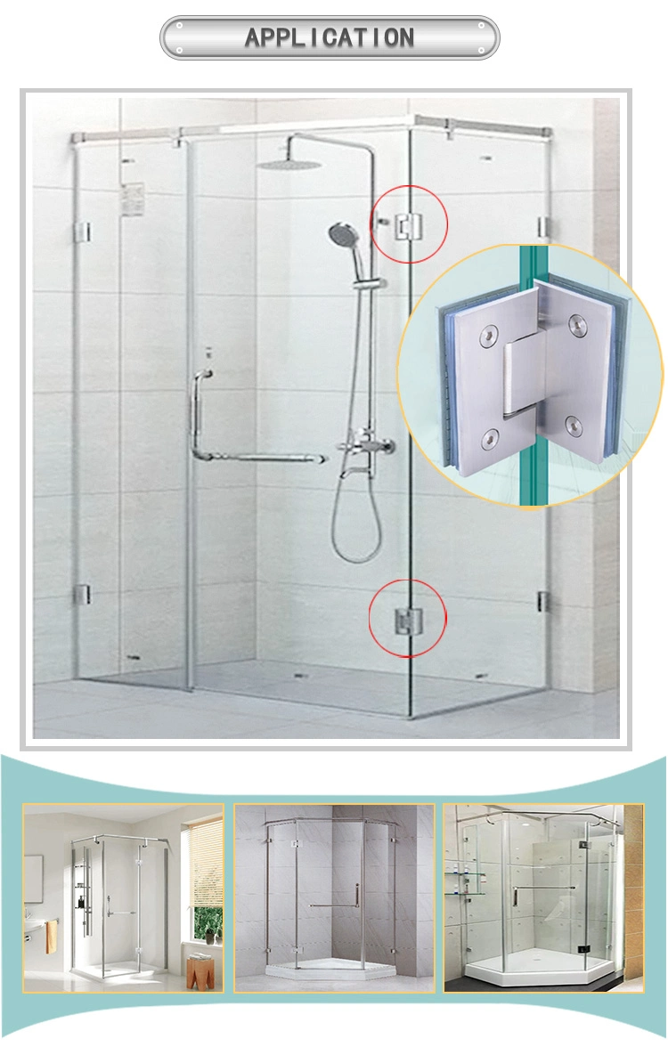 Made in China Factory Price 90 Degree Glass to Glass Double Shower Door Black Frameless Hinge