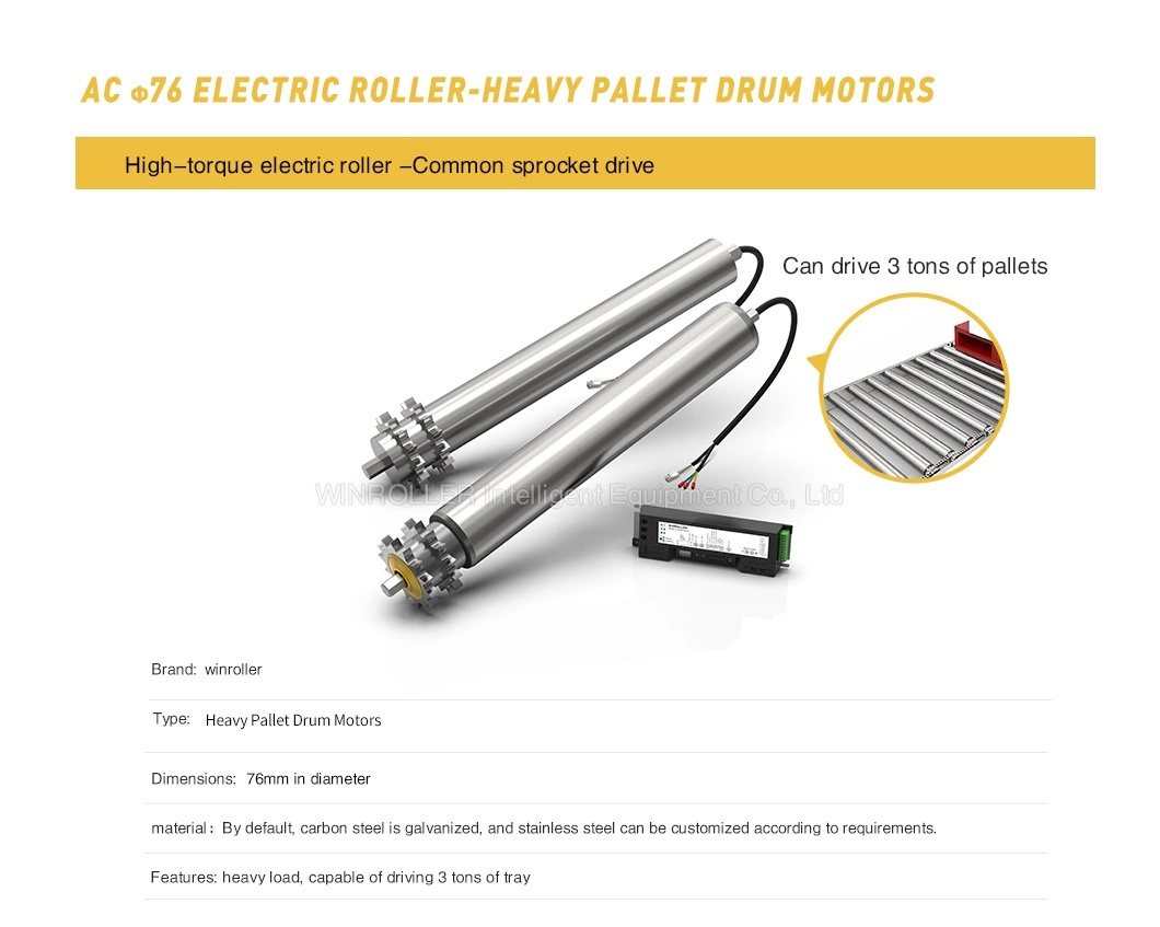 Winroller AC Motor Drive Steel Roller for Sushi Belt Conveyor