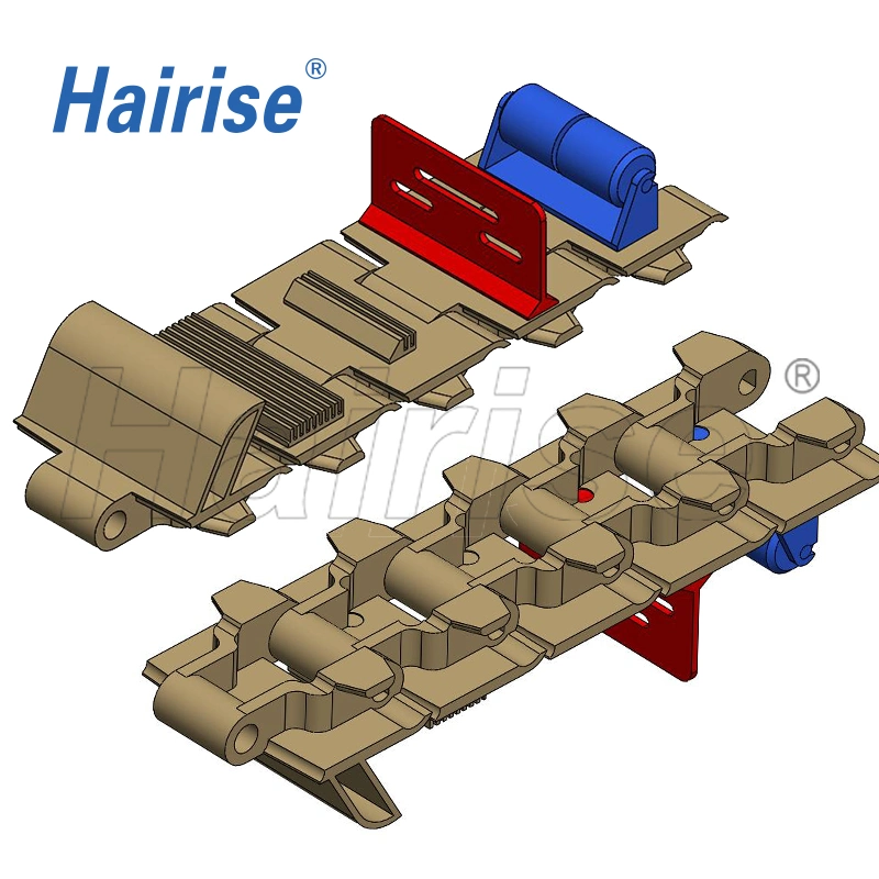 Hairise ISO Perforated Plastic Flat Top Chain with Cleat and Bore