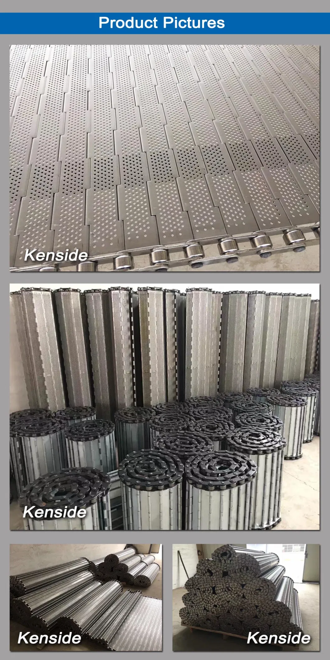 High Quality Chain Link Conveyor Belt with Plate or Slat Plate Conveyor Belt