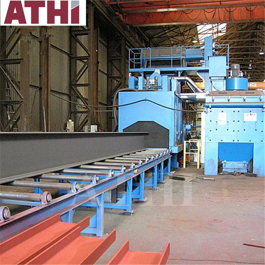 Roller Conveyor Type Abrasive Shot Blasting Cleaning and Spray Painting Machine for H Beam Structural Steel