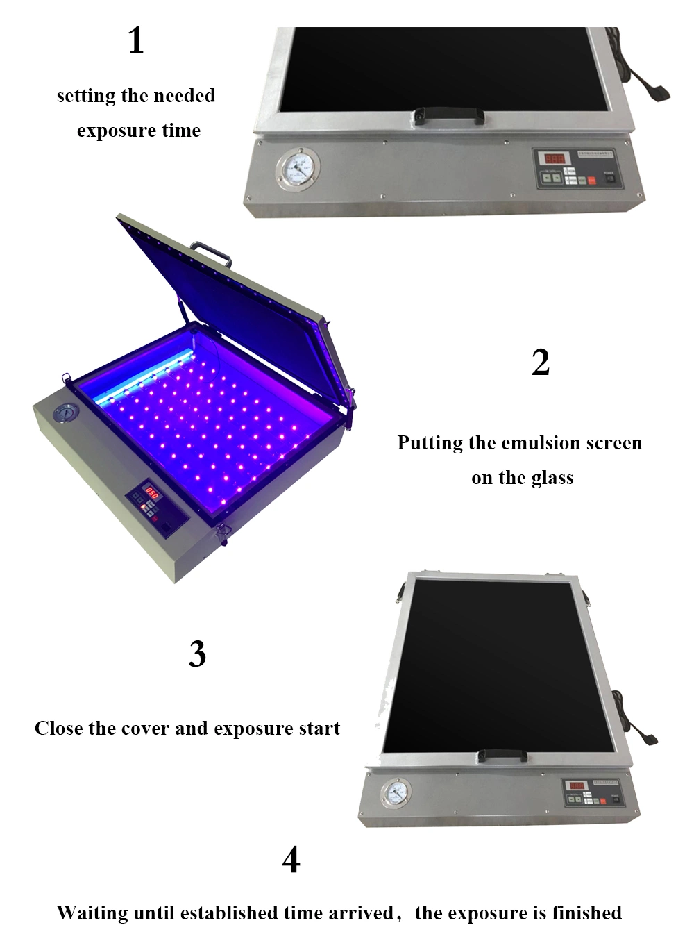 6075 Screen Printing Exposure Printingarea 60*75cm UV Vacuum Exposureunit with Digital Timer -Table Top for Screen Printing