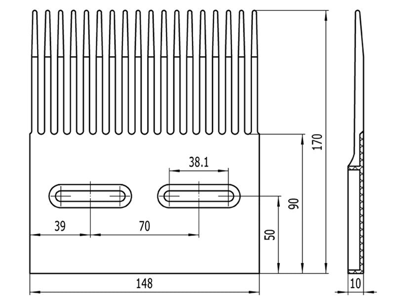 Finger Transfer Plates M2531 for Modular Plastic Belts