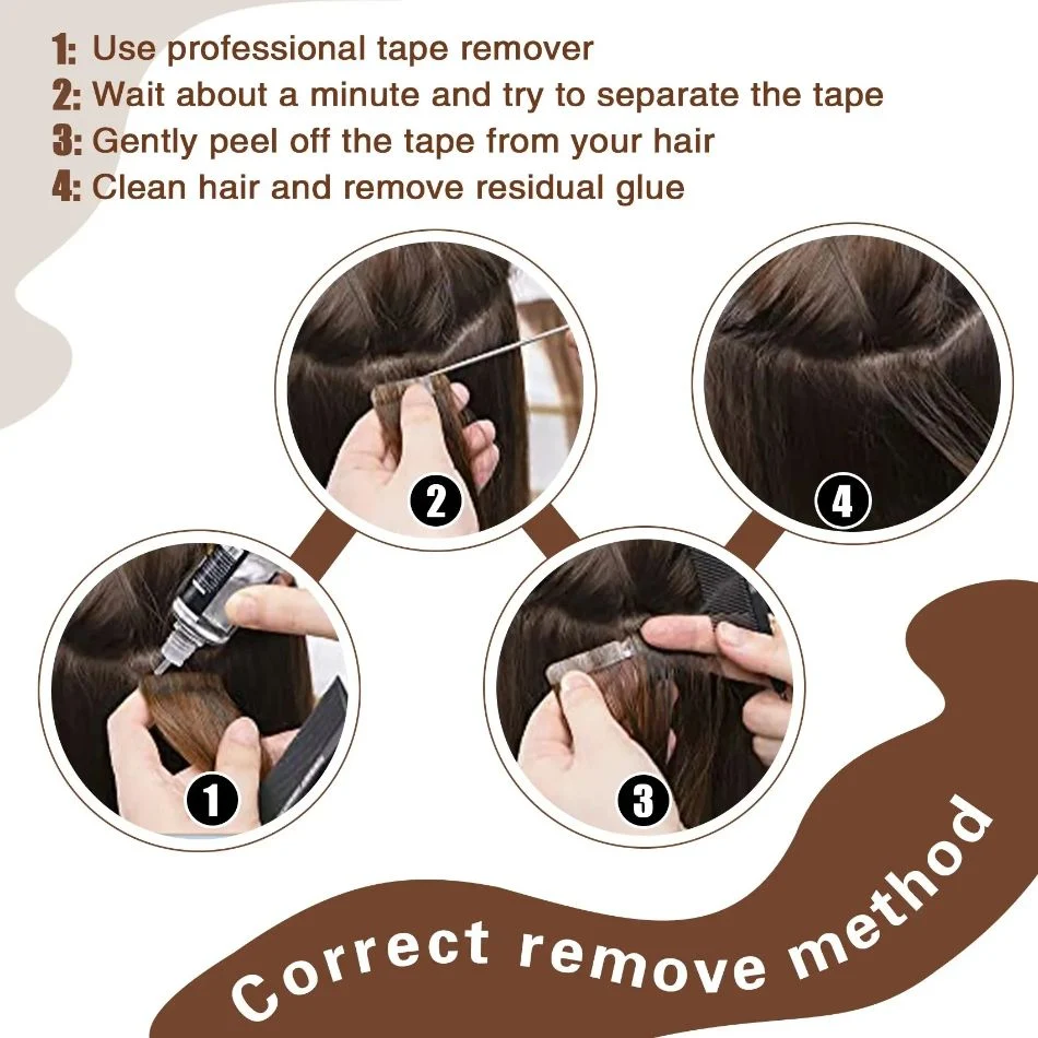 18 to 20 Inches Tape in Human Hair Extensions Chocolate Brown Caramel Brown Piano 100% Remy Human Hair Extensions Soft Thick to End 50g/Pack 20PCS Seamless