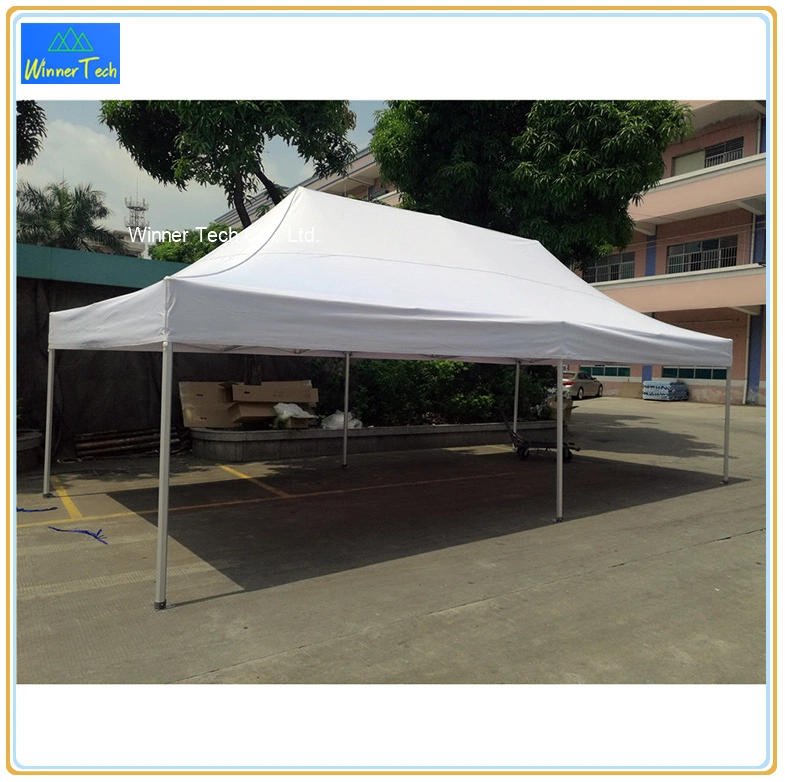 High End Luxury 4X8m 50mm Hex Aluminum Folding Tent with Strong Feet Windproof Pure Color White -W00083