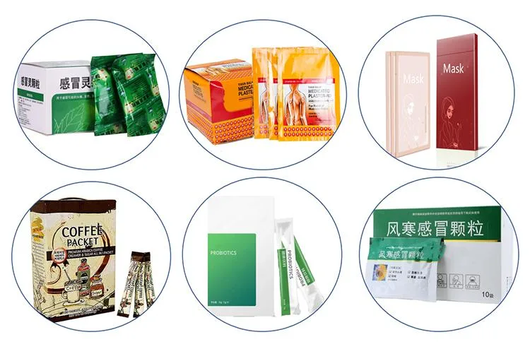 China Manufacturer Customized Cartoning Machine for Sachet Coffer Stick Conveyor Belt Carton Packing Machine Small Bags Horizontal Carton Packing Machine