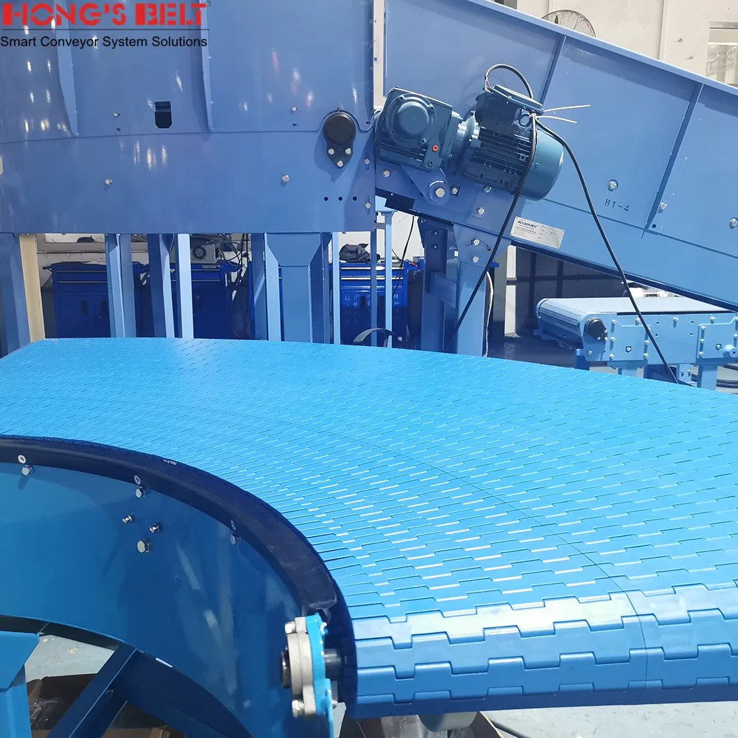 Hongsbelt Curve 90 Degree Chain Conveyor System Belt Conveyor Curve 90