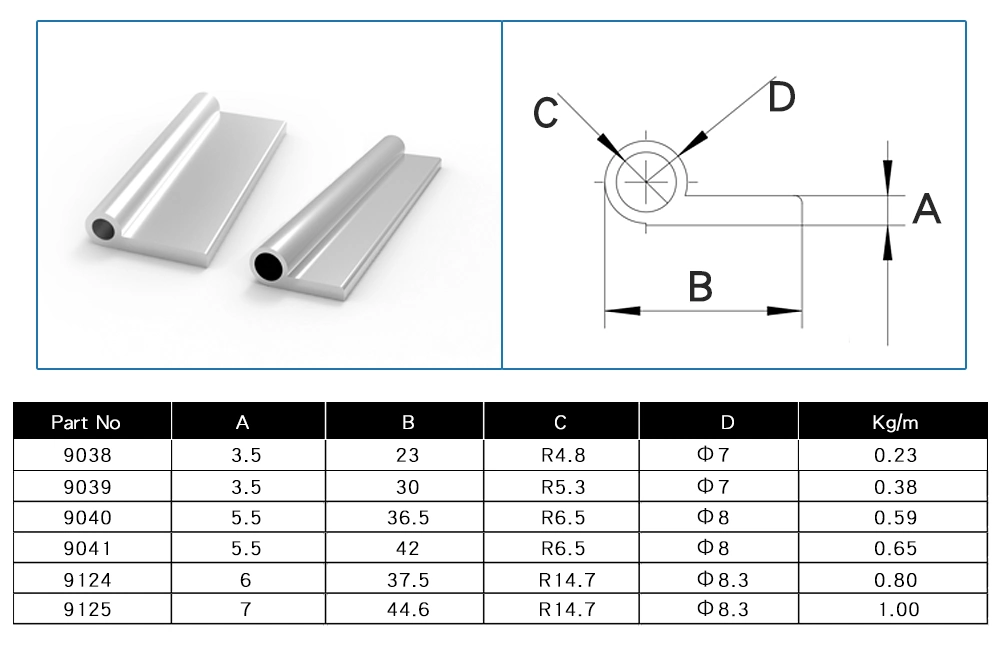 China Manufacturer T-Slotted Aluminium Profiles Hinge Profiles for Hot Sales Hinge Material 20 30 40 45