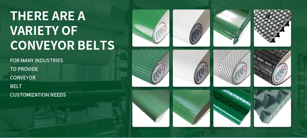 Green PVC Customized with Baffle High Performance Conveyor Belt