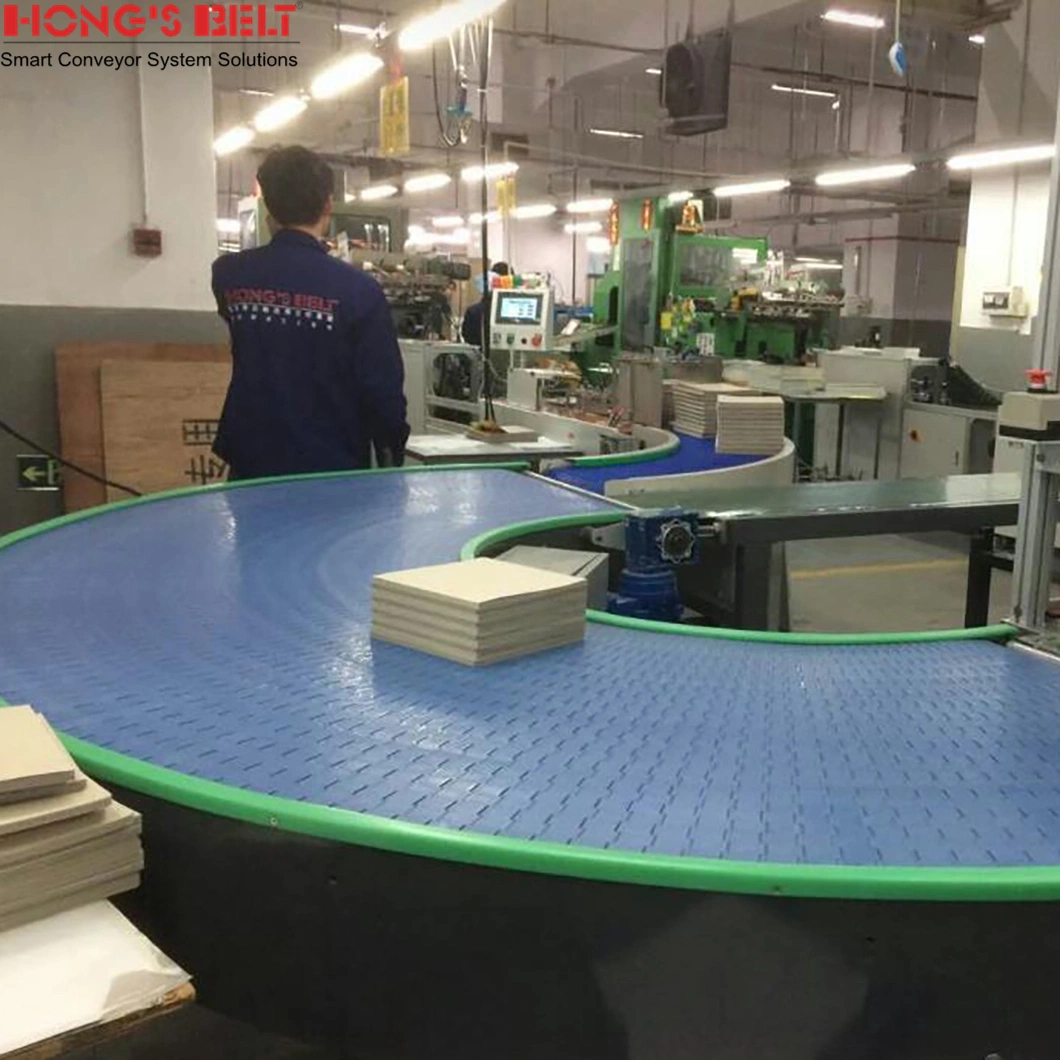 Hongsbelt Curve 90 Degree Chain Conveyor System Belt Conveyor Curve 90