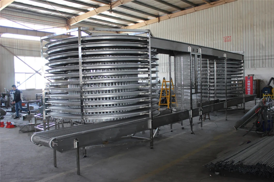 CE Approvaled Twin Drums Spiral Conveyor for Bread Cooling