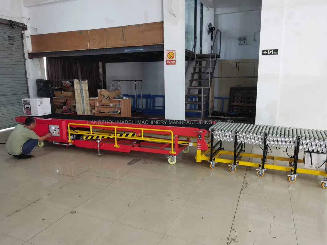 Powered Loading Unloading Belt Conveyor Flexible Roller Conveyor System