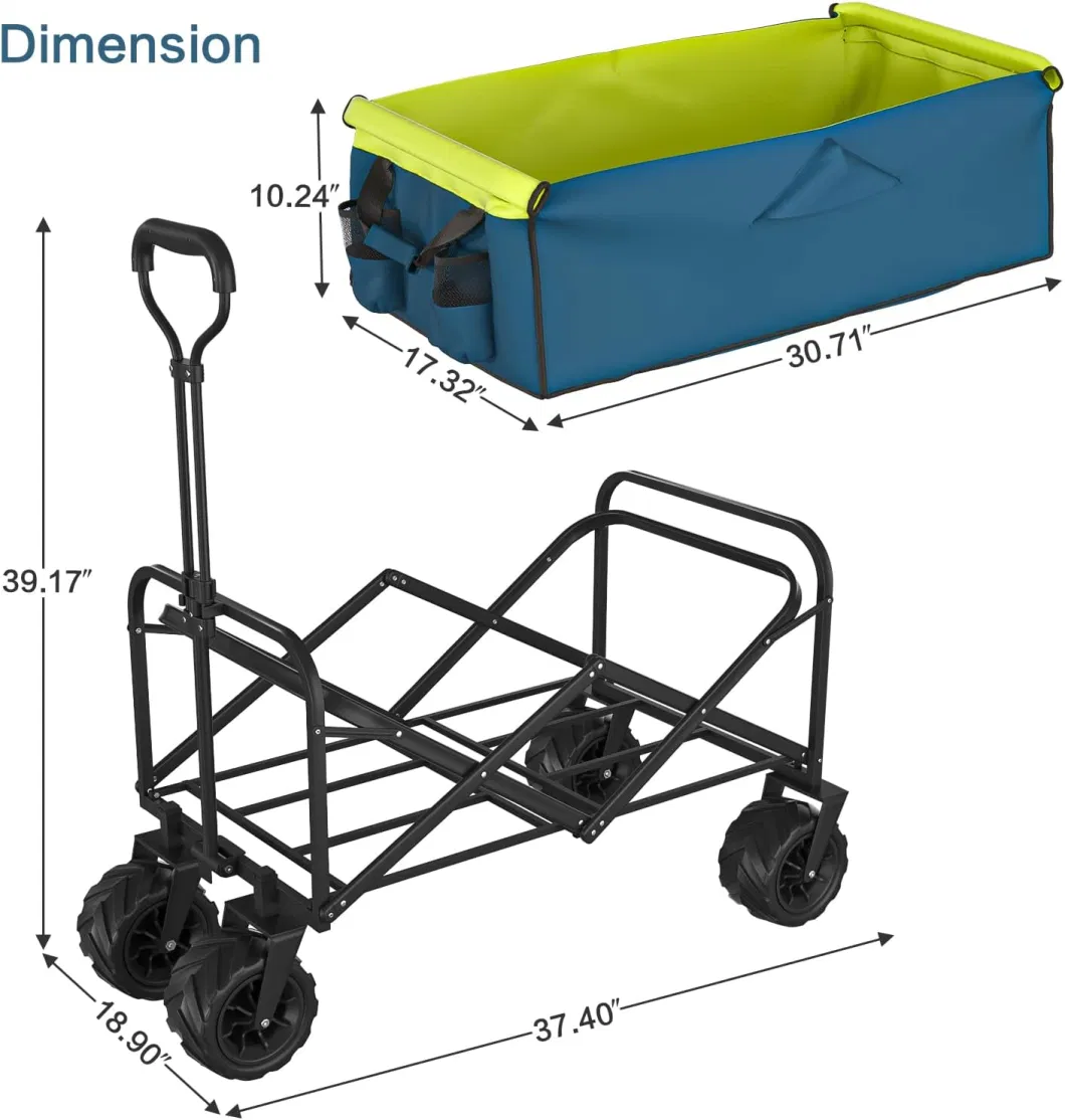 Big Wheel Can Rotate 360 Degrees Easy Folding Beach Trolley